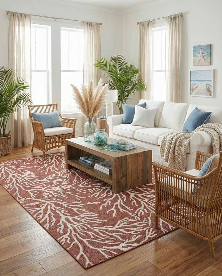 9' x 12' Easy-Clean Coastal Indoor / Outdoor Rug