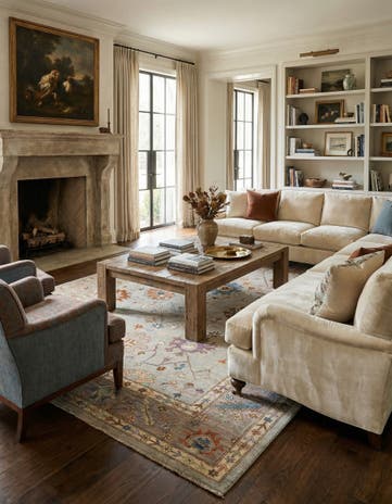 8' 11 x 11' 11 Hand Knotted Oushak Rug