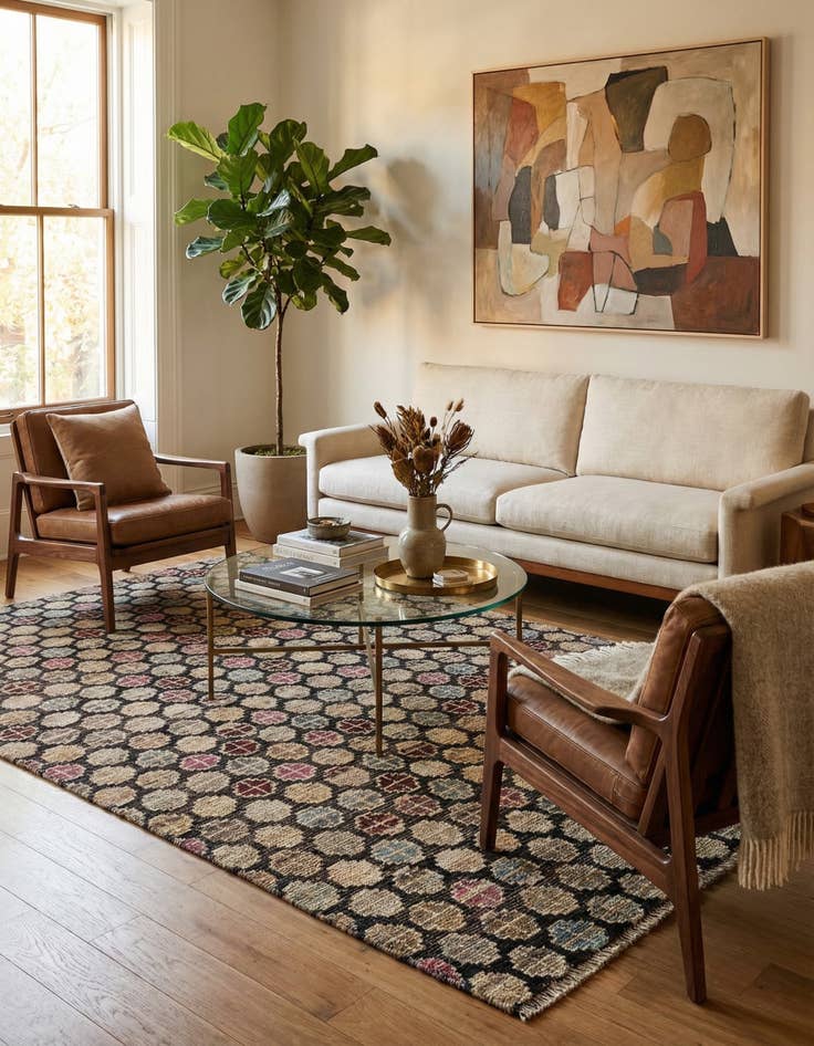 Detail image of 5' x 8'  Hand Knotted Darya Wool Rug