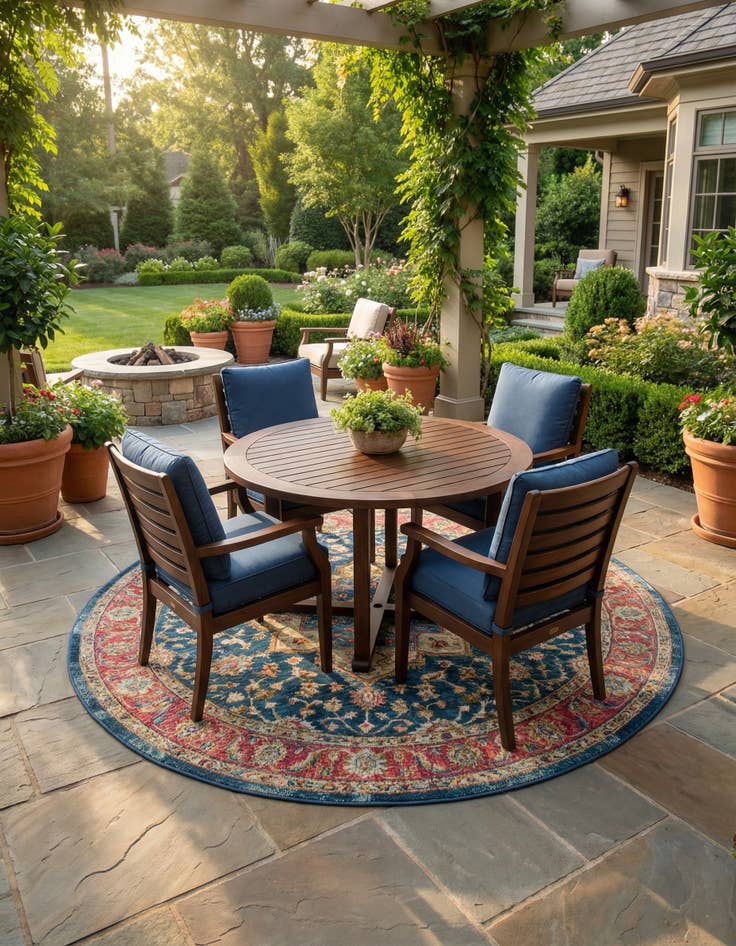 Detail image of 7' 9 x 7' 9 Round Outdoor Rug Pad