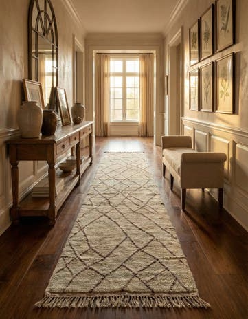 3' 1 x 18' 7 Hand Knotted Moroccan Wool Runner Rug