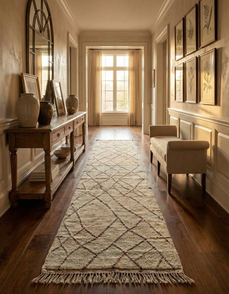 Detail image of 3' 1 x 18' 7  Hand Knotted Moroccan Wool Runner Rug