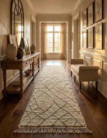 3' 1 x 18' 7 Hand Knotted Moroccan Wool Runner Rug
