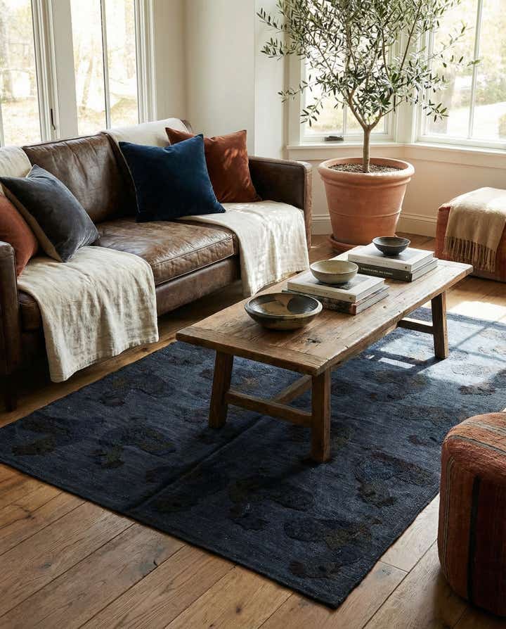 4' 2 x 5' 8 Hand Woven Kilim Suzani Wool Rug