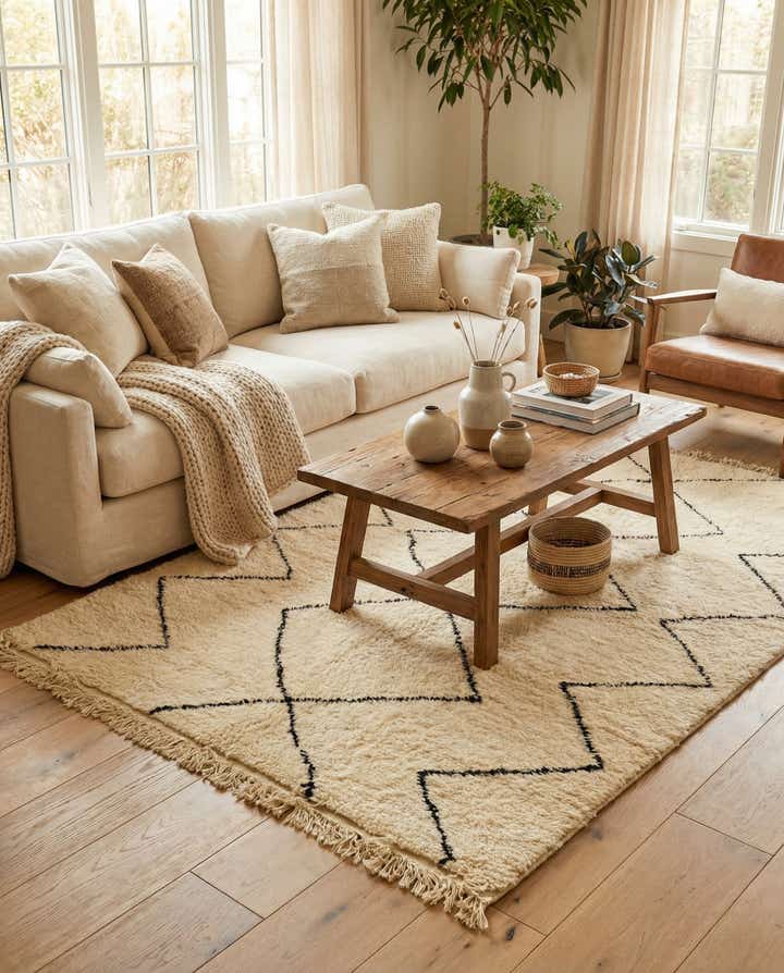 5' 1 x 7' 7 Hand Knotted Moroccan Wool Rug