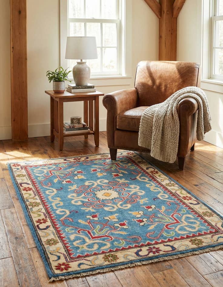 Detail image of 2' 10 x 4'  Hand Knotted Kazak Rug