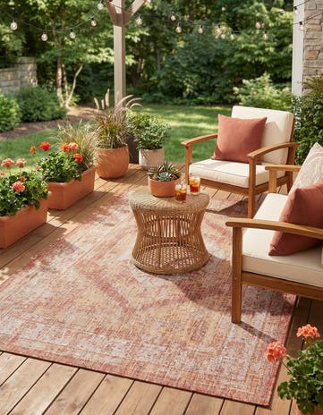 4' x 6' Easy-Clean Traditional Indoor / Outdoor Rug