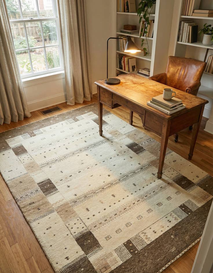 Detail image of 4' x 6'  Hand Knotted Kashkuli Gabbeh Wool Rug