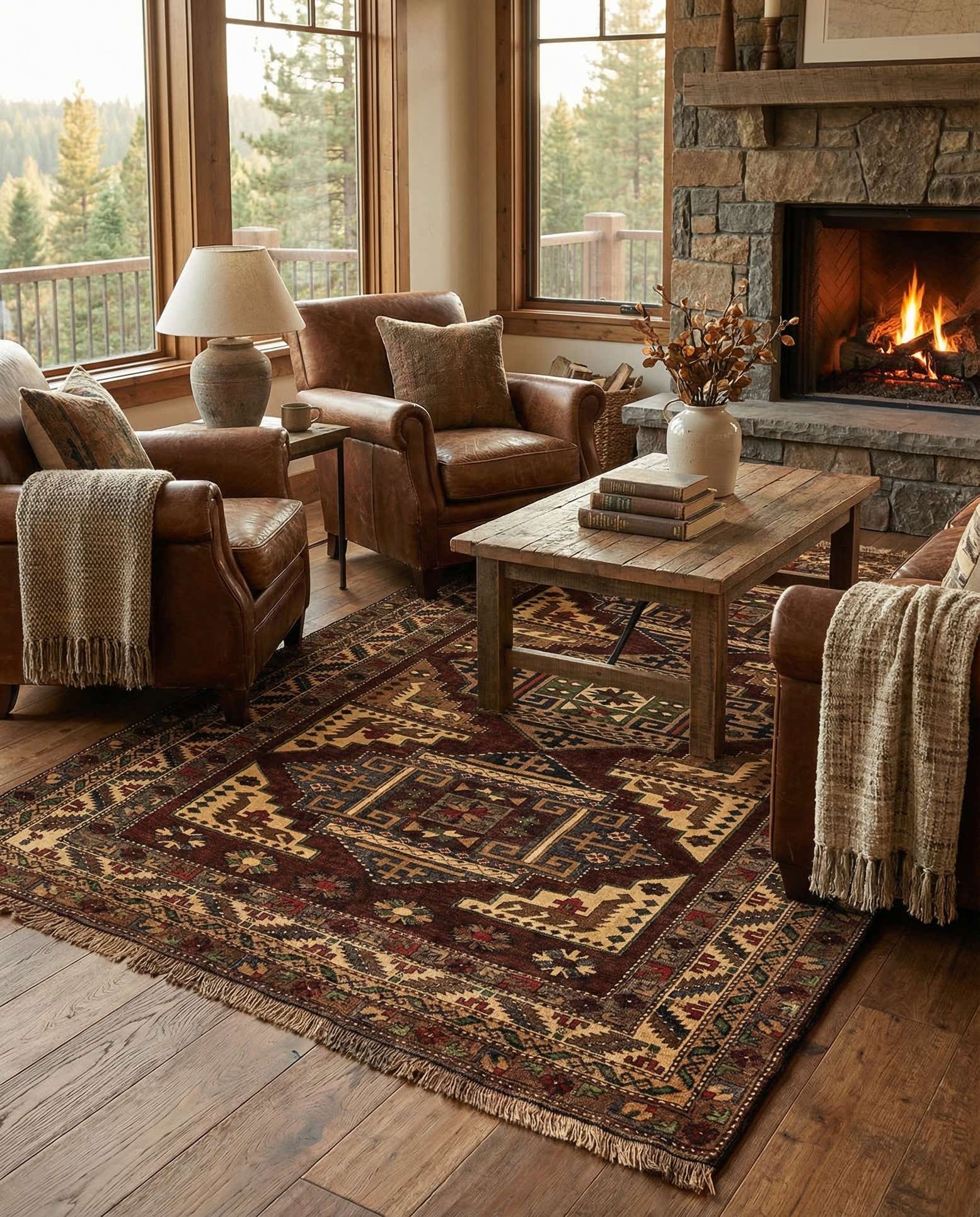 4' 8 x 7' 2 Hand Knotted Kars Wool Rug