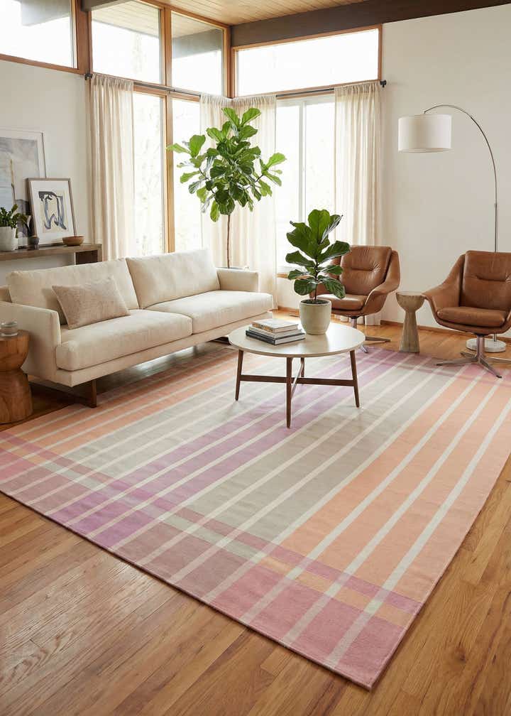 10' x 13' Easy-Clean Striped Indoor / Outdoor Rug
