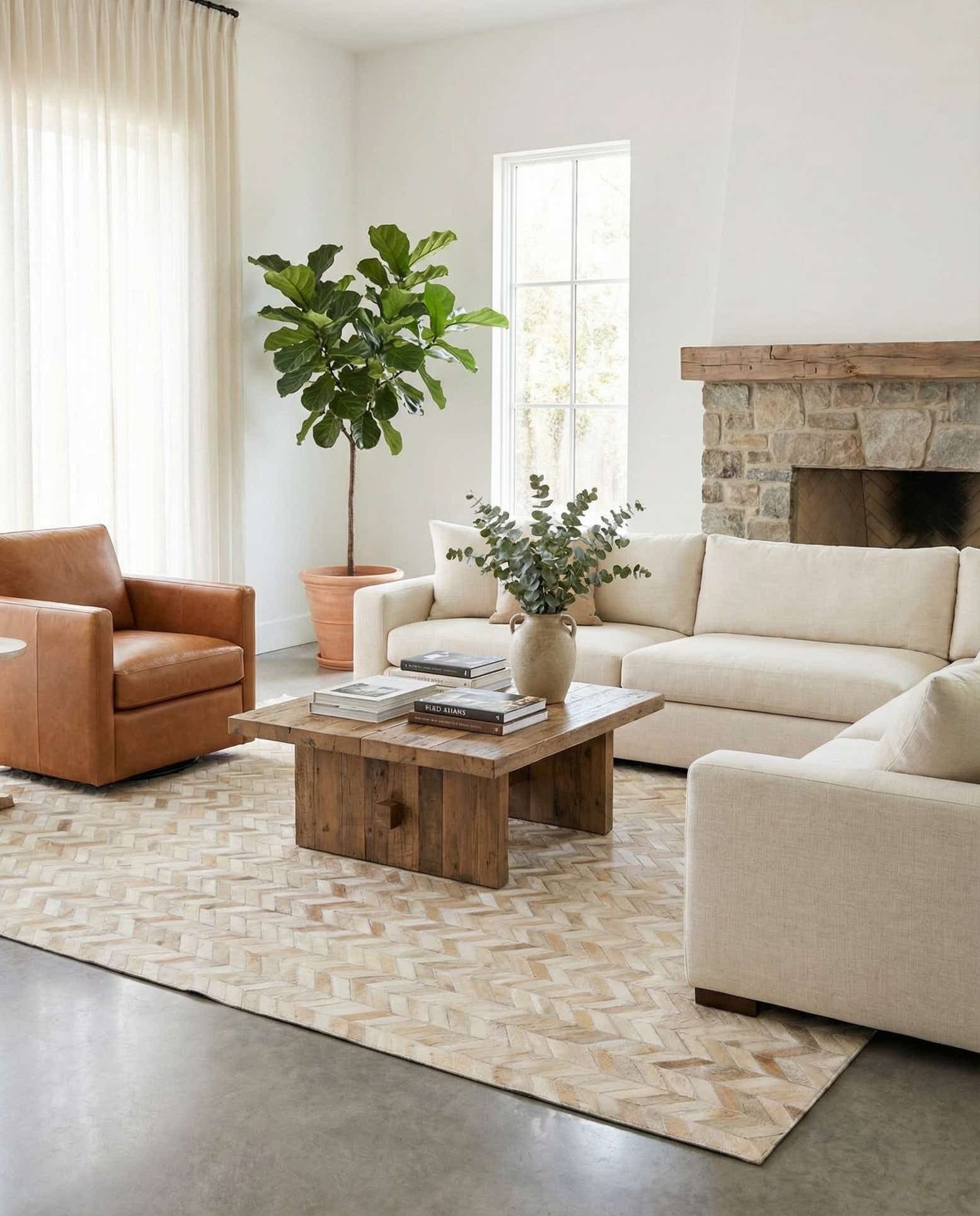 5' 1 x 7' 9 Cowhide Stocks Rug