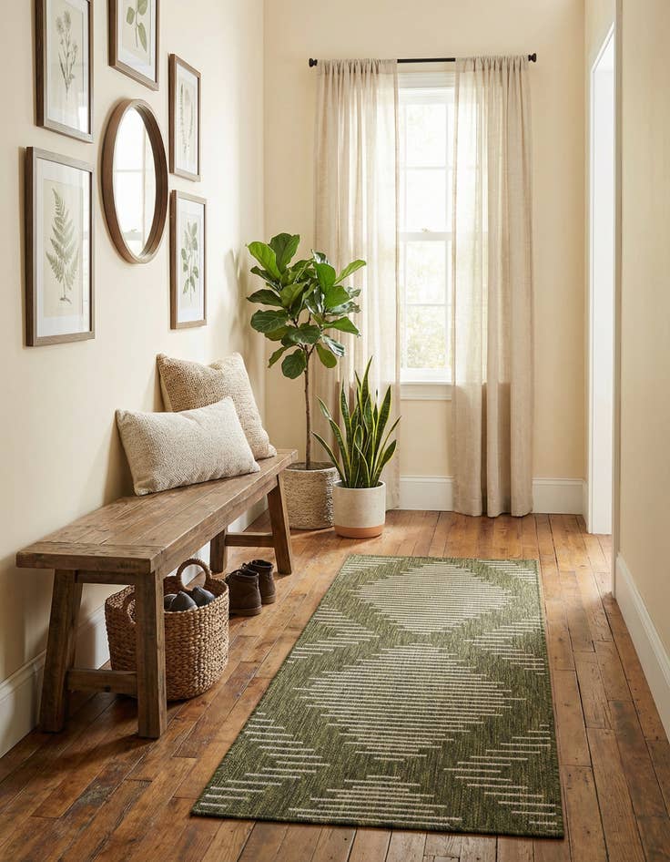 Detail image of 2' x 4' Easy-Clean Modern Indoor / Outdoor Runner Rug