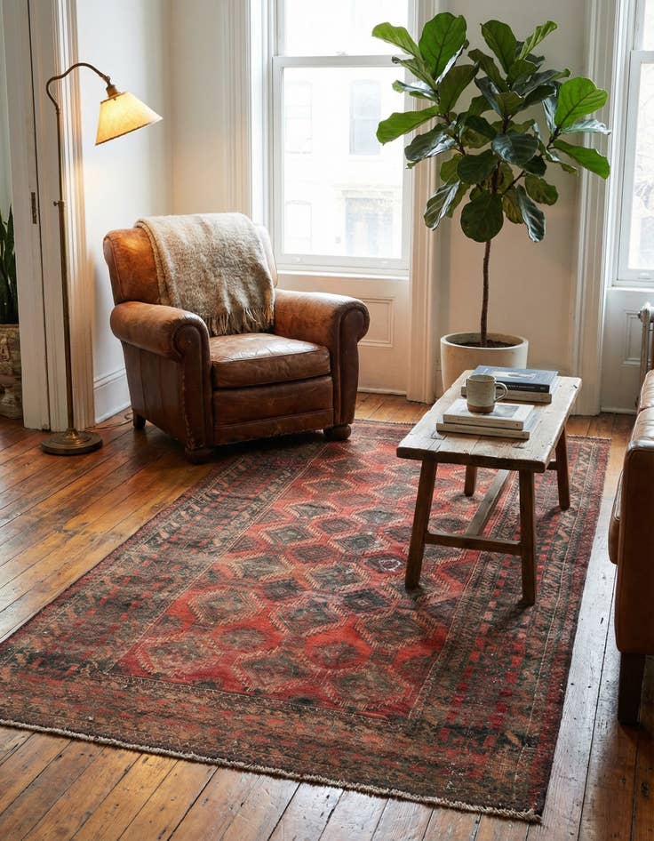 Detail image of  3' x 5' 7  Hand Knotted Ultra Vintage Persian Wool Rug