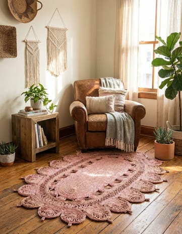 3' 1 x 5' 1 Handmade Braided Jute Oval Rug