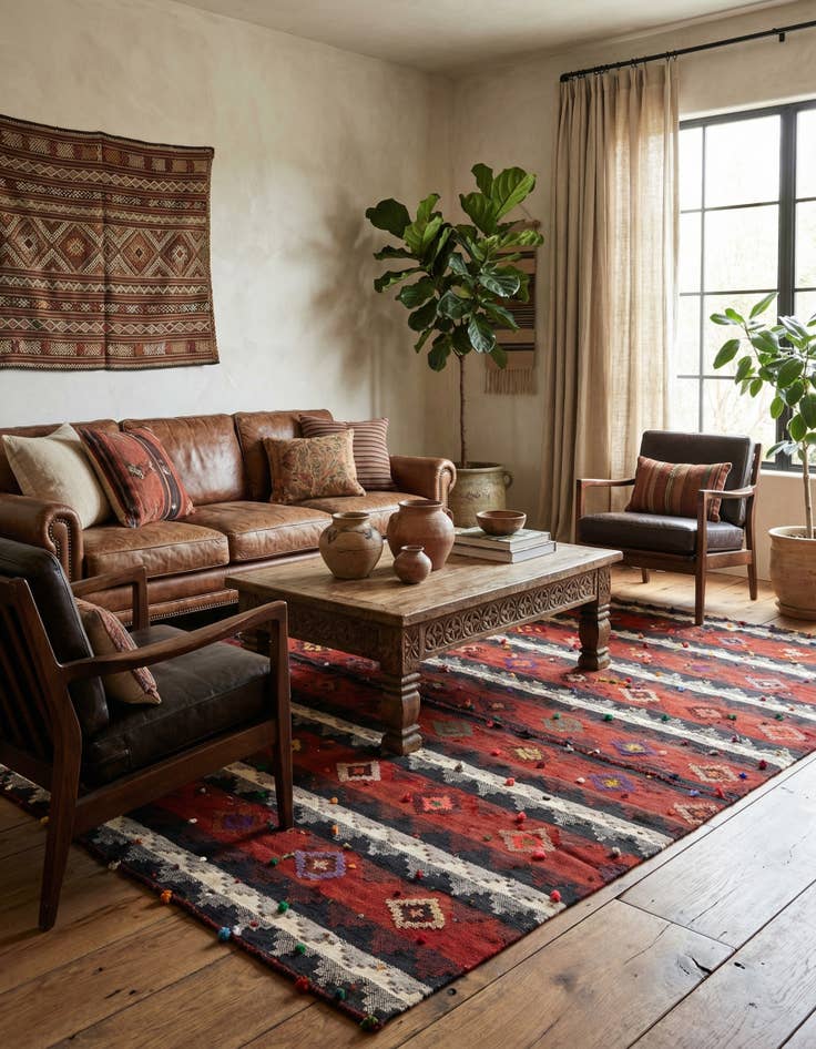 Detail image of 6' 4 x 7' Jajim Rug