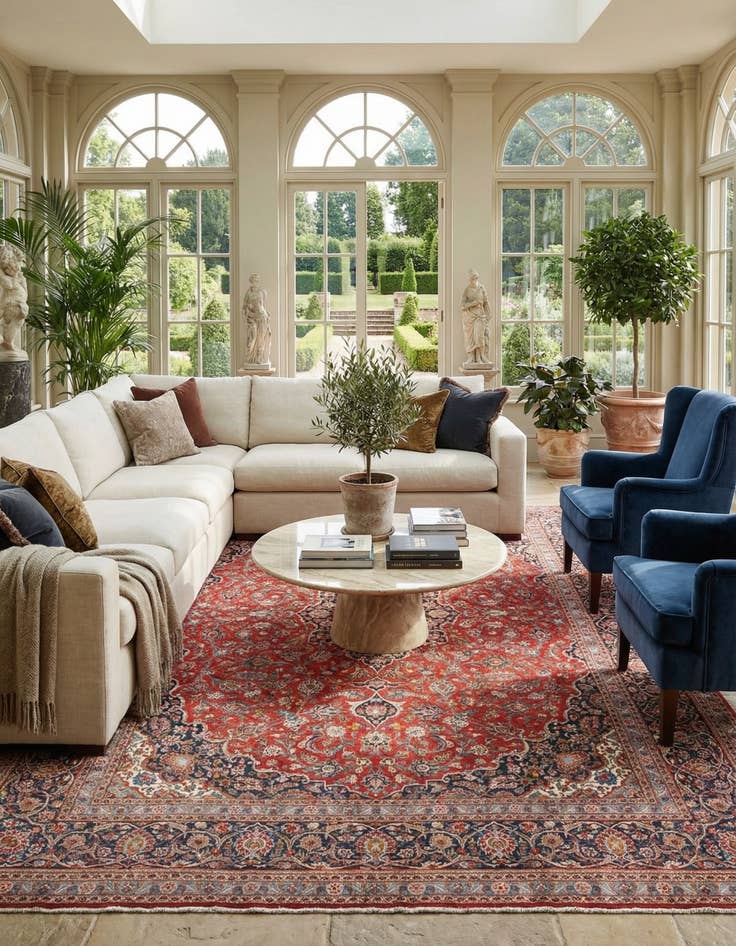 Detail image of 9' 2 x 12' 8 Kashan Rug