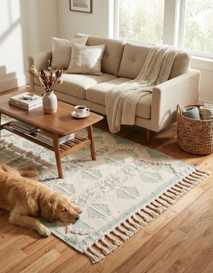 Detail image of 5' 1 x 8'  Hand Woven Arizona Wool Rug