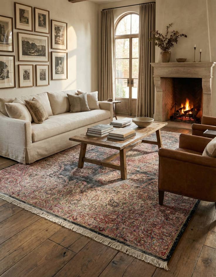 Detail image of 6' x 10' 9  Hand Knotted Ultra Vintage Persian Wool Rug