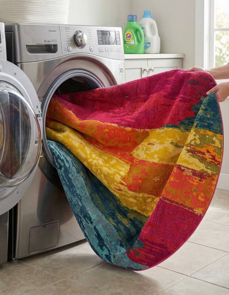 Detail image of 8' x 8'  Washable Casablanca Round Rug