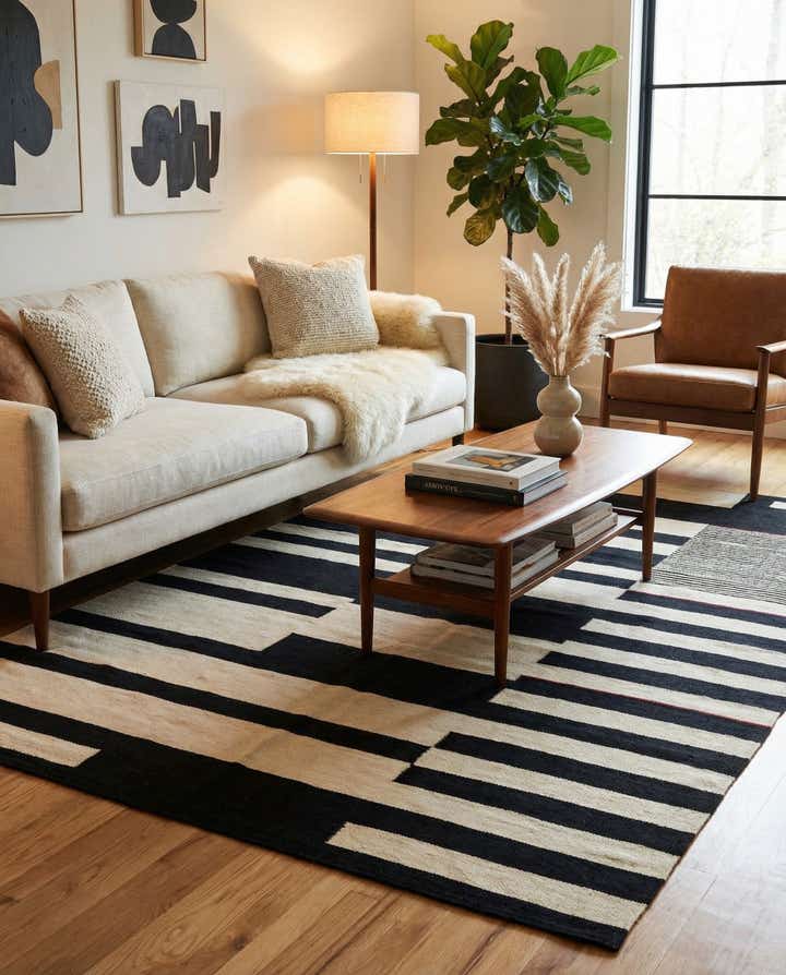 5' 8 x 7' 9 Hand Woven Kilim Modern Wool Rug