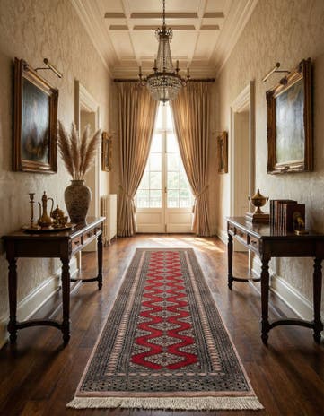 2' 2 x 9' 9 Hand Knotted Bokhara Wool Runner Rug
