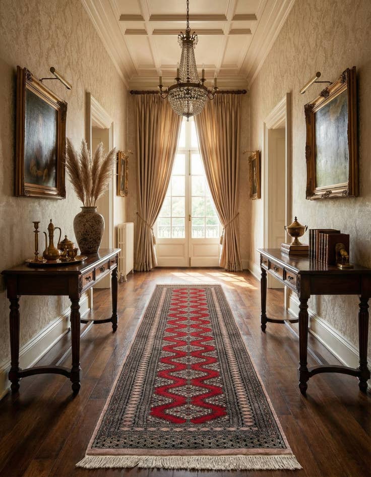 Detail image of 2' 2 x 9' 9  Hand Knotted Bokhara Wool Runner Rug