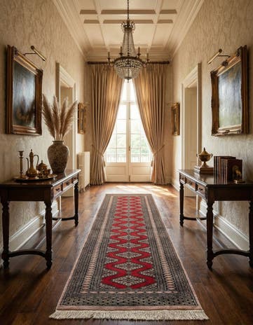 2' 2 x 9' 9 Hand Knotted Bokhara Wool Runner Rug