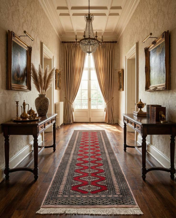 Detail image of 2' 2 x 9' 9 Hand Knotted Bokhara Wool Runner Rug