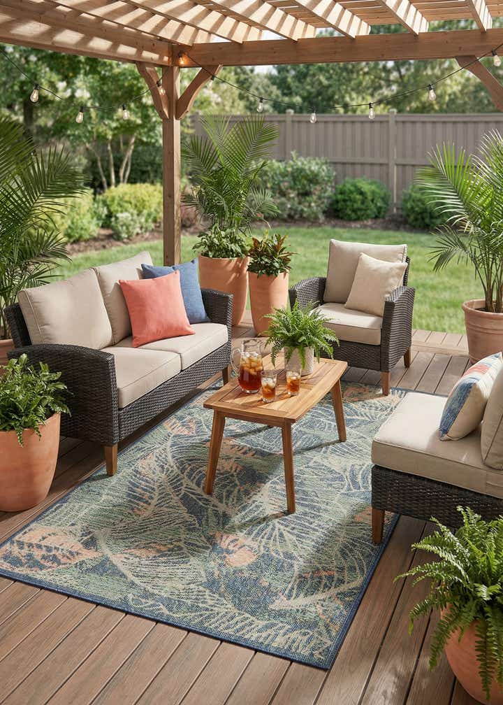 5' 3 x 7' 7 Easy-Clean Baja Indoor / Outdoor Rug