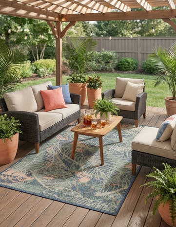 5' 3 x 7' 7 Easy-Clean Baja Indoor / Outdoor Rug