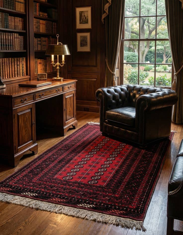 Detail image of 3' 6 x 6' 2  Hand Knotted Afghan Mouri Wool Rug