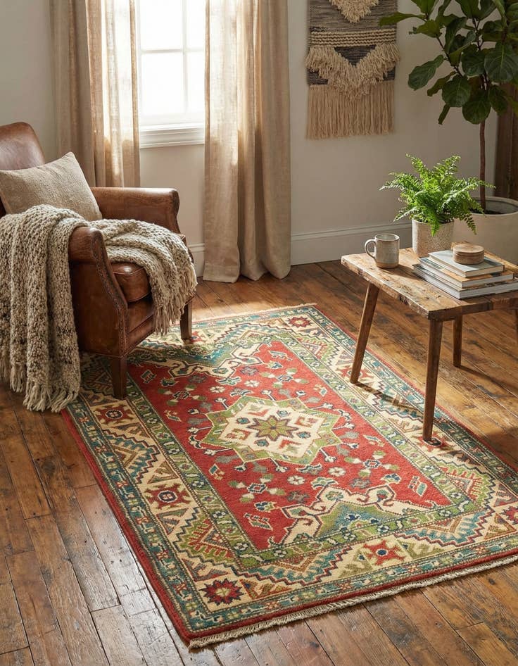 Detail image of 2' 8 x 4' 2  Hand Knotted Kazak Rug