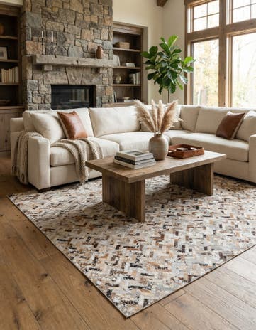 5' 4 x 7' 7 Cowhide Stocks Rug
