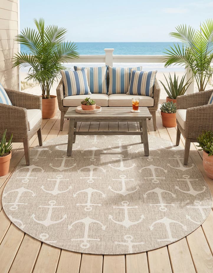 7' 10 x 10' Easy-Clean Coastal Indoor / Outdoo...