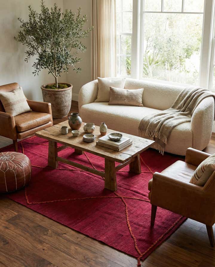 6' 9 x 9' 6 Hand Knotted Moroccan Wool Rug