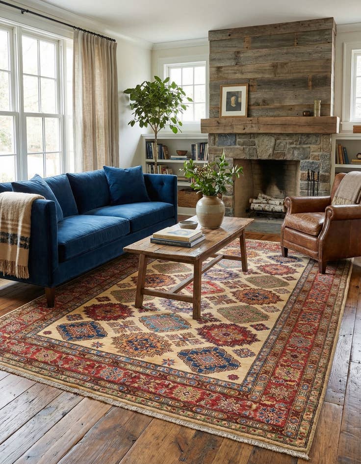 Detail image of  6' x 7' 11  Hand Knotted Kazak Oriental Rug