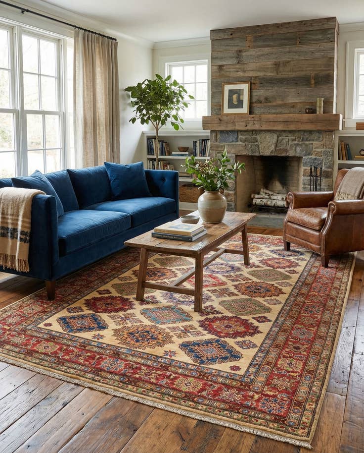 Detail image of 6' x 7' 11 Hand Knotted Kazak Oriental Rug