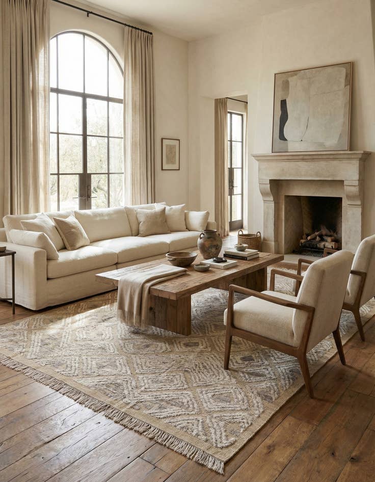 Detail image of 9' 1 x 12' 6  Hand Knotted Oushak Wool Rug