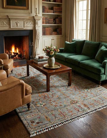 4' 11 x 6' 8 Rubin Wool Rug