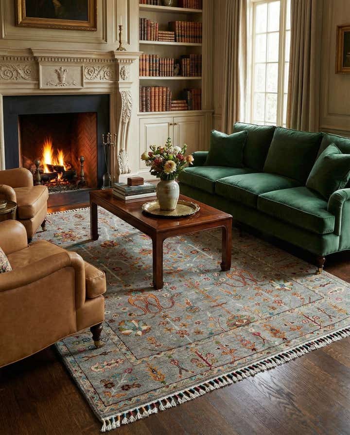 4' 11 x 6' 8 Rubin Wool Rug