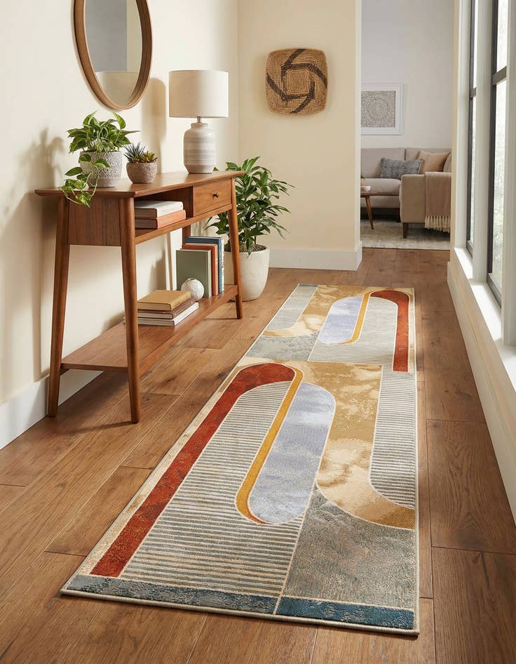 Detail image of 2' 7 x 12' Easy-Clean Modern Indoor / Outdoor Runner Rug