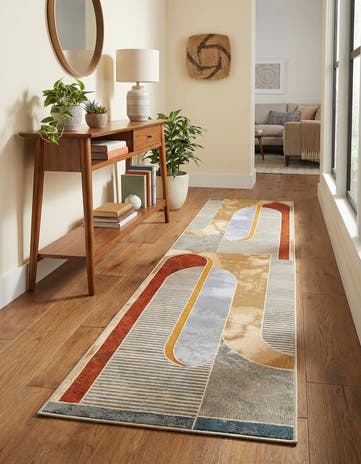 2' 7 x 12' Easy-Clean Modern Indoor / Outdoor Runner Rug