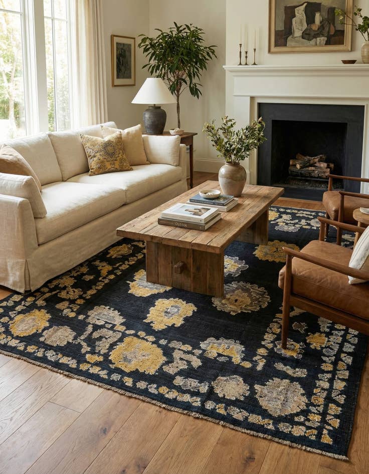 Detail image of 8' 2 x 10' 4  Hand Knotted Oushak Wool Rug