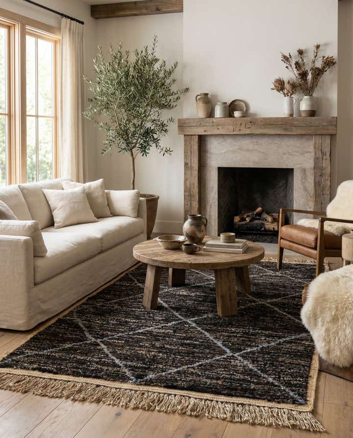 4' x 6' 7 Hand Knotted Moroccan Wool Rug