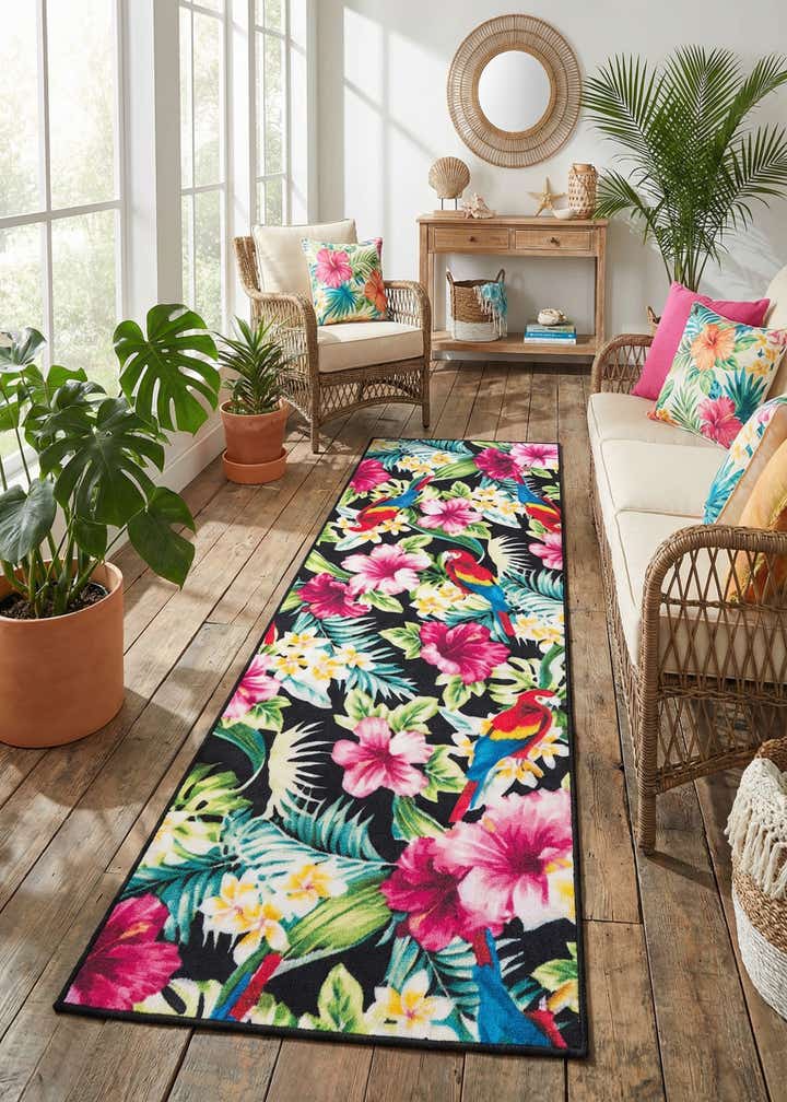 2' x 6' 1 Easy-Clean Jill Zarin Caribbean Indoor / Outdoor Runner Rug