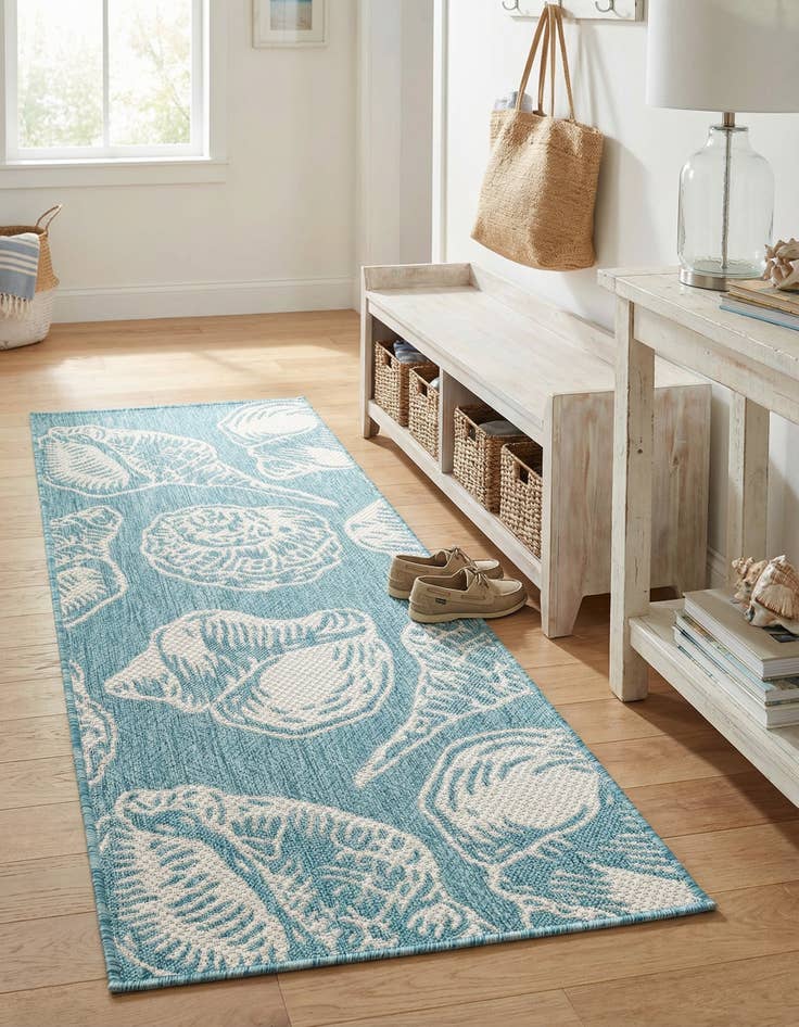 Detail image of 2' x 5' 3  Washable Coastal Indoor / Outdoor Runner Rug