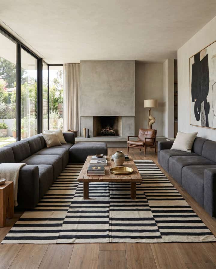 6' 10 x 9' 8 Hand Woven Kilim Modern Wool Rug