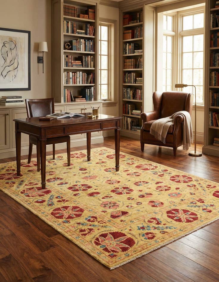 Detail image of 6' x 7' 9  Hand Knotted Ariana Ziegler Oriental Rug