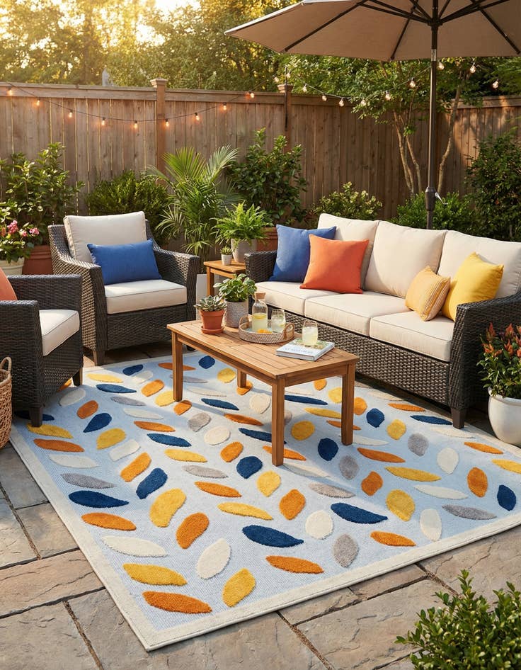 Detail image of  7' 10 x 7' 10  Washable Aruba Indoor / Outdoor Square Rug