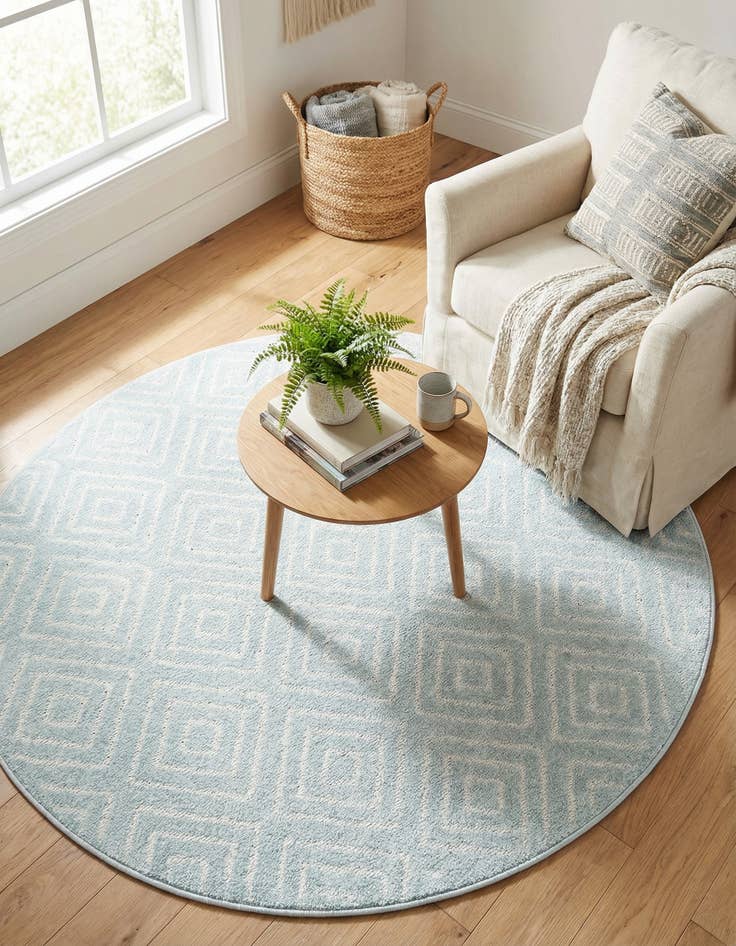 Detail image of 5' x 5' Easy-Clean Sabrina Soto Indoor / Outdoor Round Rug
